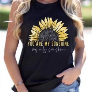 New Black You Are My Sunshine Tank Top